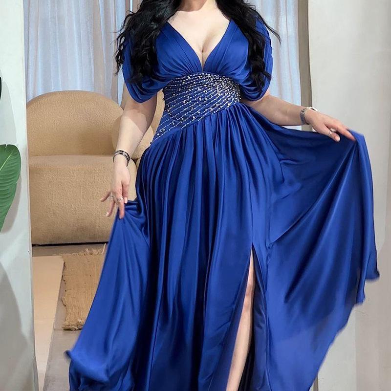 Новые европейские и американские платья, вечерние платья, платья-пачки для дня рождения, с высоким разрезом, сексуальные платья