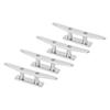4PCS 5in Boat Cleat 316 Stainless Steel Open Base Dock Cleats High Polished Yacht Dock Mooring Cleat for Speedboat