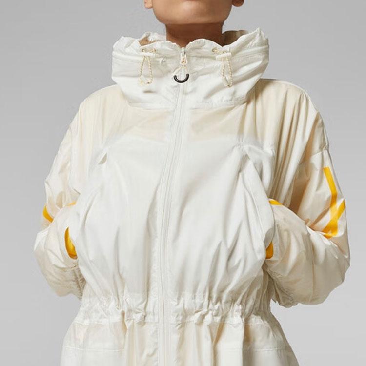Women's Adidas Jackets Women's White Hooded (Non-detachable) Moderate Nipped-in Waist