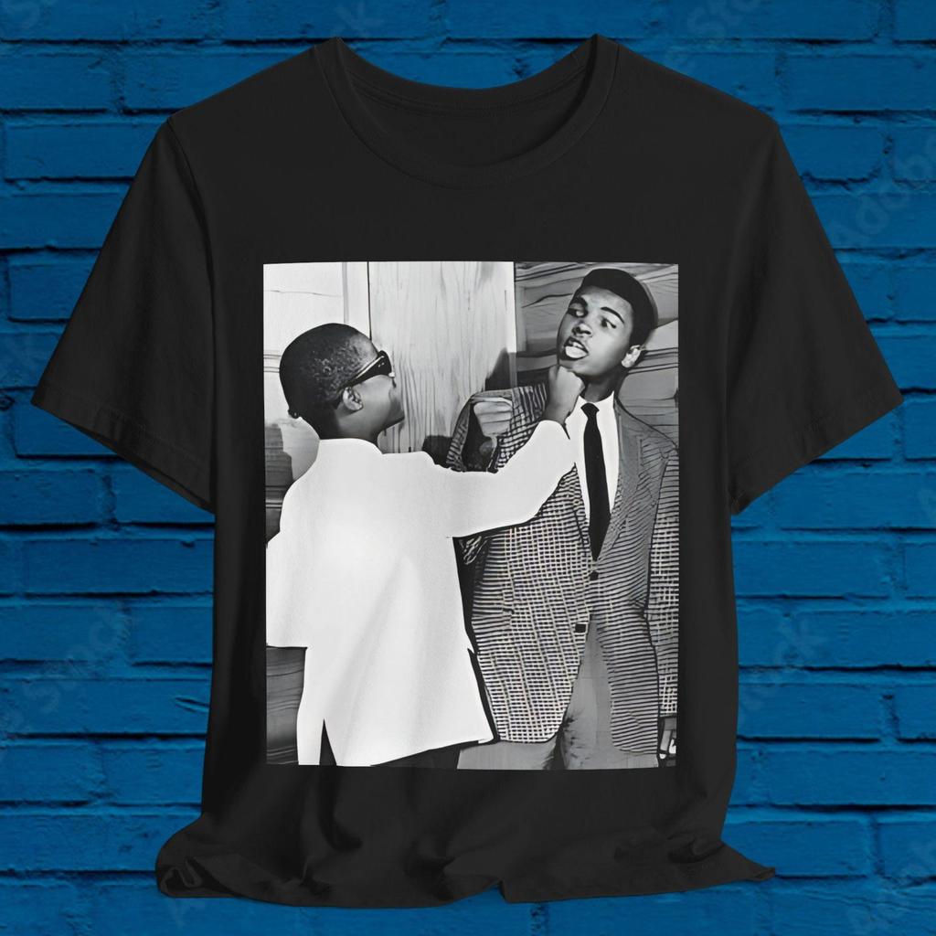 Rare, Ali Vs. Stevie Wonder! Black History, martin luther, rosa parks, malcolm, angela davis, tuskegee, stevie wonder shirt, blm T-shirt