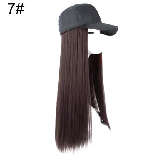 Yousheng Creative Women 2 в 1 Длинный прямой парик из вьющихся волос с бейсбольной кепкой