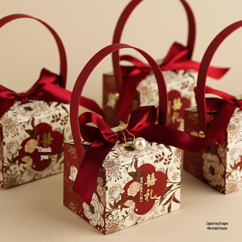 2025 Элегантная китайская подарочная коробочка для конфет на свадьбу