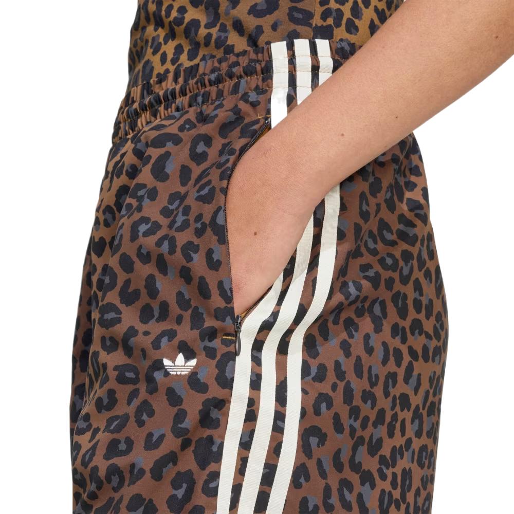 adidas Женские атласные спортивные штаны Originals Firebird с леопардовым принтом, широкие штанины JW7302