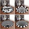 3D Swirl Round Mat Toy Rug Area Vision For Living Room Bottomless Hole Optical Illusion Home Decor