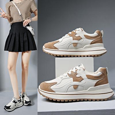 Весна 2024 новая корейская версия кроссовок на платформе для студентов, женская повседневная обувь, обувь Форреста Гампа