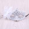 Feather Rhinestones Masquerade Mask Lace Flower Half Face Sexy Feather Flower  For Couple Masquerade Ball Party Game