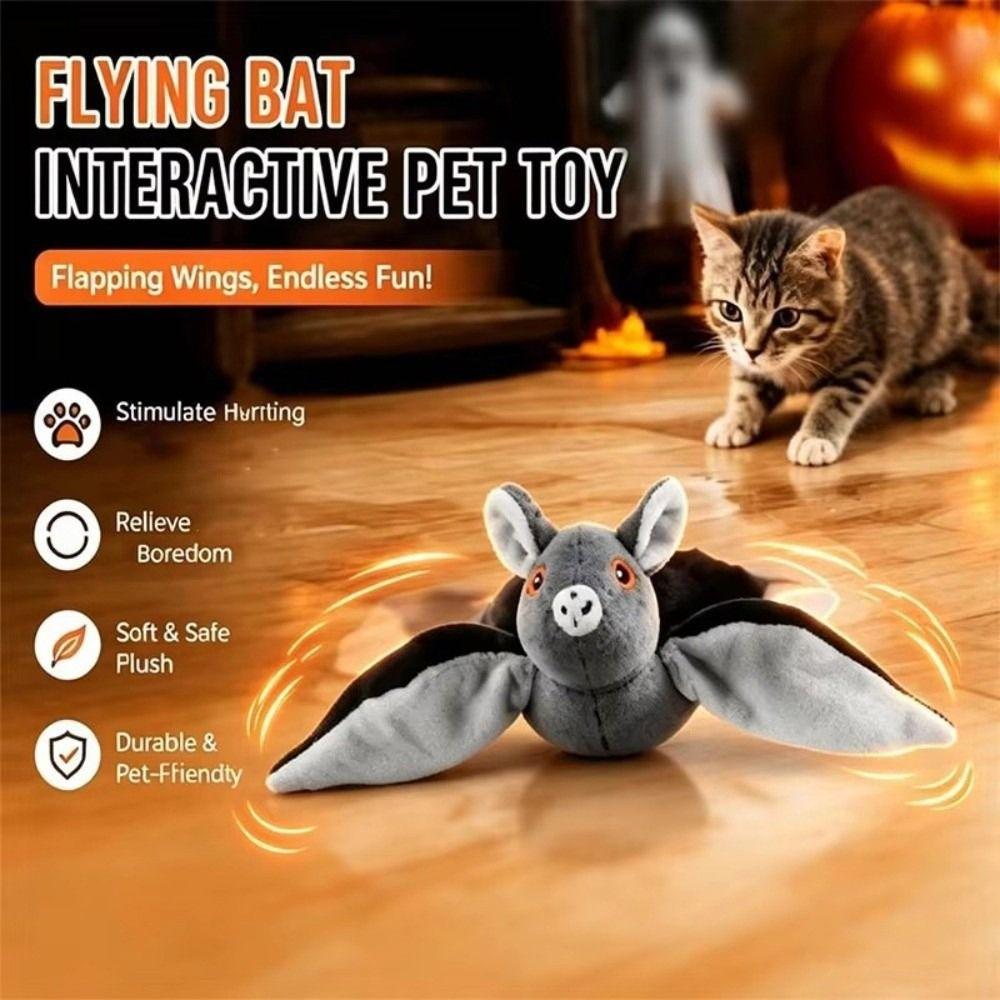 Bat-shaped Interactive Cat Toys USB Rechargeable Chirping Bat Toy Kitten Exercise Toys