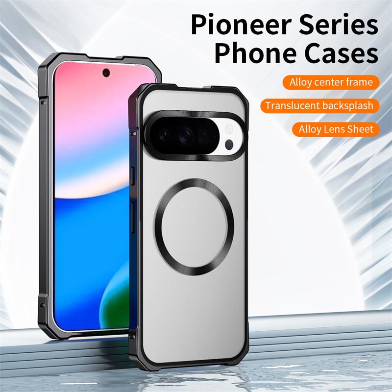 For Google Pixel 10 Case Magnetic Aluminium Alloy Metal Frame Cover For Pixel10 5G Matte Transparent Phone Shell
