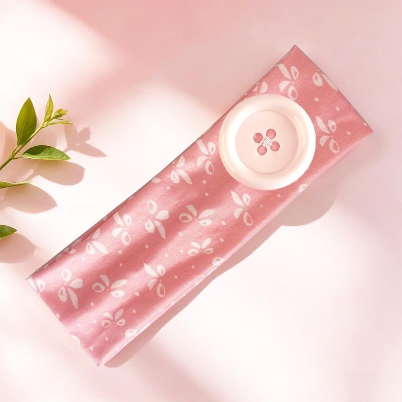 Retro Ins Style Cute Print Button Headband Fashion Women Y2K Sweet Cool Hair Accessories Cute Sweet Dating Hair Band