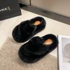 Winter Women Home Indoor Casual Fuzzy Slippers Female Flip Flops Fluffy Shoes Cross Slides Ladies Soft Plush Slippers Size 35-41