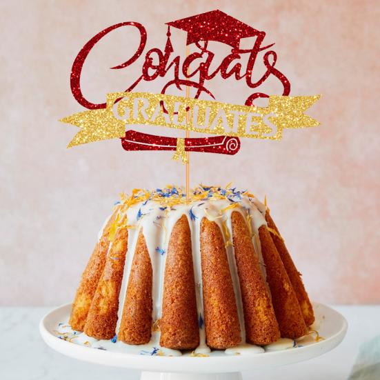 Yousheng Congratulations 2024 Graduation Cake Topper Graduation Season Birthday Cake Insert Congrats Grad Party Decor Supplies