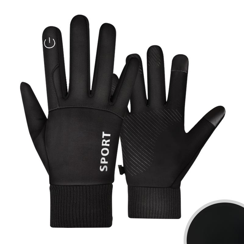 Outdoor Cycling Warm Gloves for Winter Men and Women Long Finger Sports Plus Velvet Cold Proof Mountaineering and Skiing Touch Screen Gloves