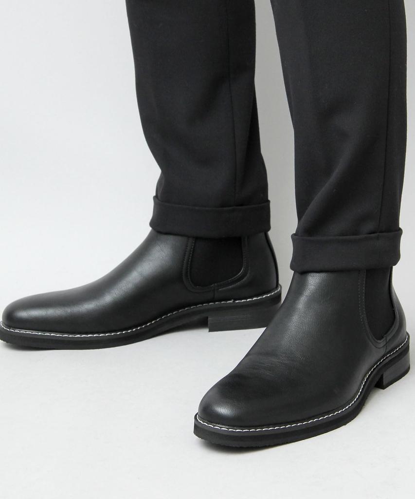 Grabella Men's Casual Chelsea Boots with Side Gore, Stylish and Simple Design, GLBB-102, Smooth Leather, Size L