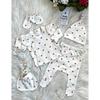 Heart Pattern 5 Pcs Newborn Baby Girl Hospital Outlet Set