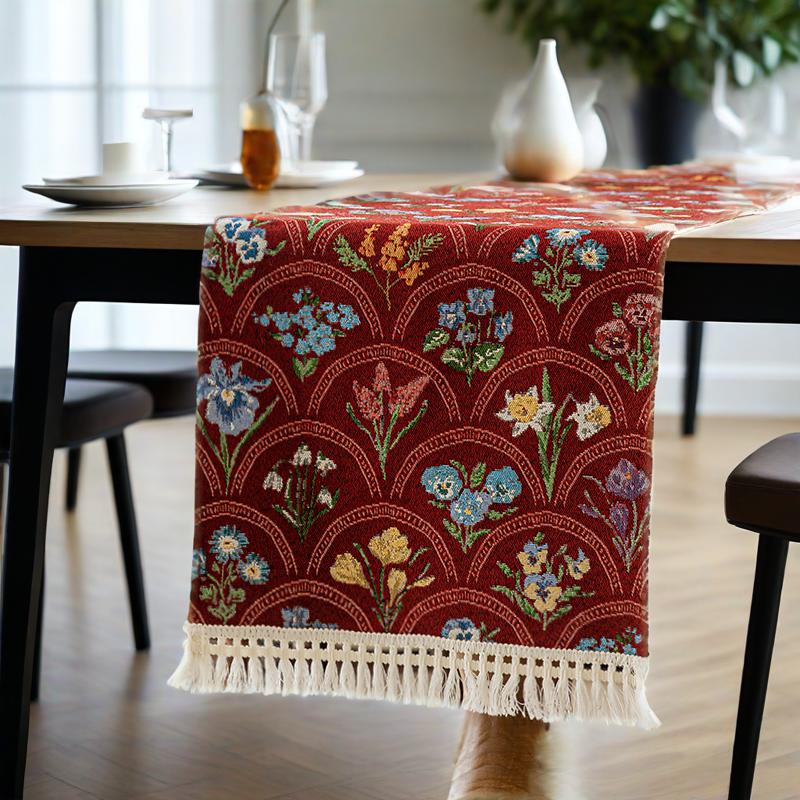 Обеденный стол ТВ-тумба Журнальный столик Нордическая дорожка на стол с кисточками