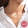 Wind Simple And Fashionable S925 Sterling Silver Stacked With Double Devil'S Eye Palm Necklace Collarbone Chain