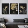 Home Decor Abstract Golden Leaf Plant Wall Art Canvas Painting Nordic Posters and Prints Wall Picture for Living Room Modern Art
