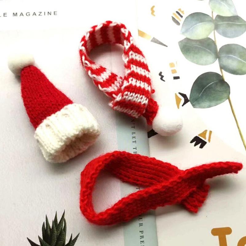1:6 1:12 Dollhouse Miniature Christmas Hat Scarf Dollhouse Accessories Xmas Gift