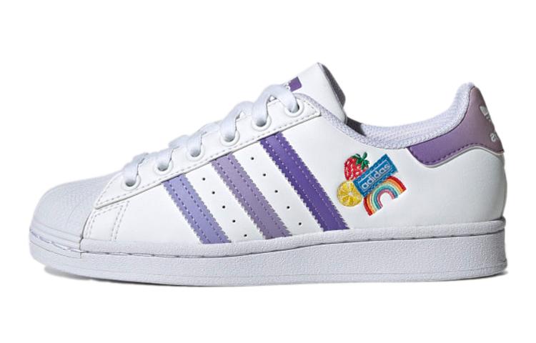 Adidas Originals SUPERSTAR J Low top Kids' Skateboarding Shoes Classic White Purple GY3313
