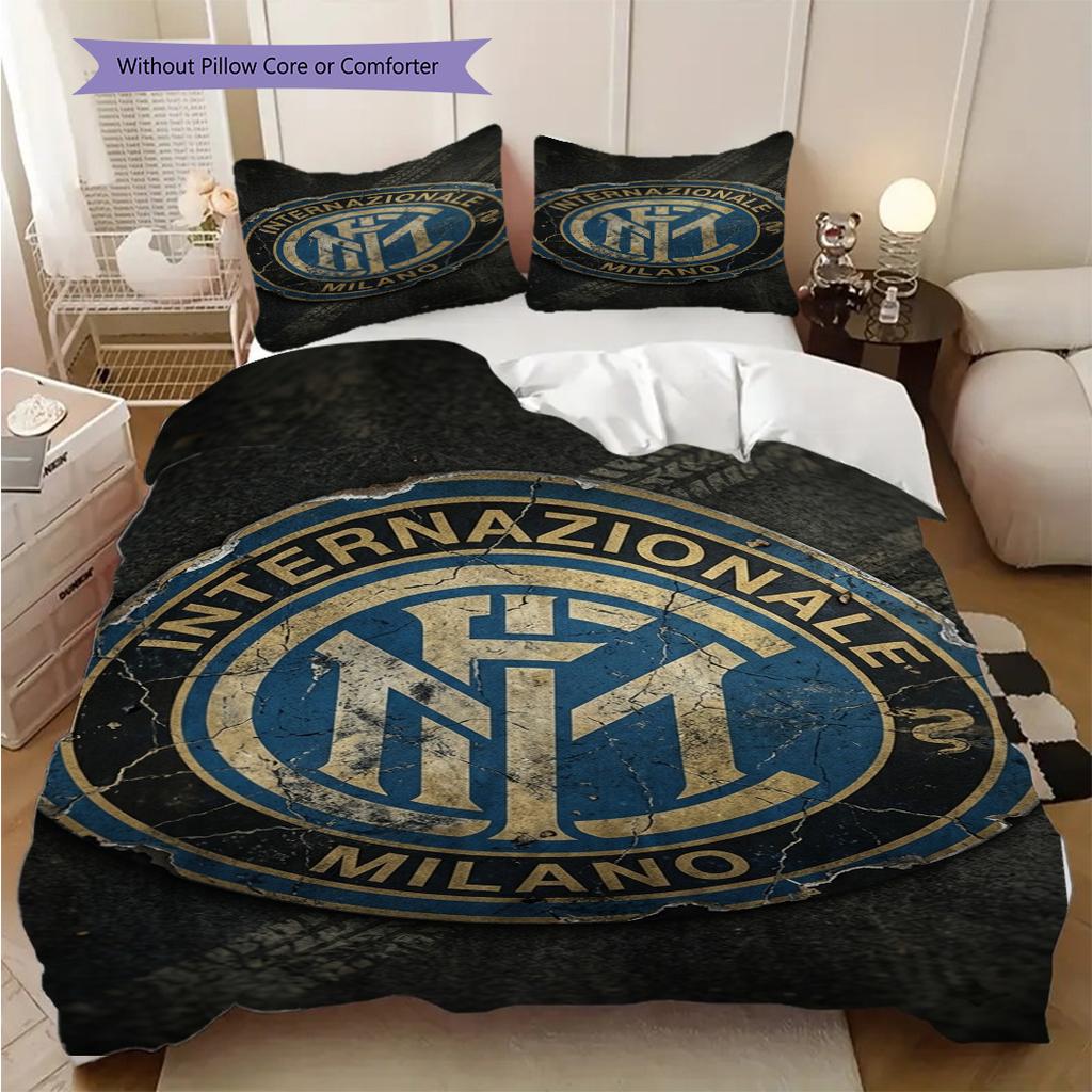 Inter Milan Legacy: Passion Bedding (1 * duvet cover + 2 * pillowcase, without core) Soft and comfortable Bedding set Duvet cover and pillowcase