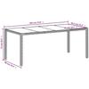 VidaXL Table de Jardin avec Dessus en Verre, Table à Manger, Table de Repas, Meuble de Patio Terrasse Extérieur, Blanc 368129