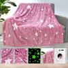 Blanket Glow The Dark Non-fading Touch Star Soft In Pattern Pink Fleece Blanket