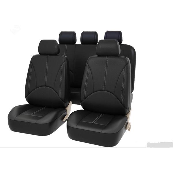 2/4/9PCS Luxury PU Leather Auto Universal Car Seat Covers Interior Accessories Full Set Black Car Seat Cushion Covers Automotive Seat Protector Covers