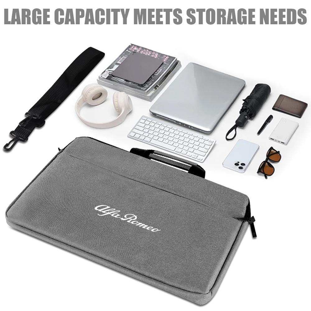 YYCE3 16 Inch Laptop Bag Sleeve Case Shoulder HandBag Notebook Pouch Briefcases For Alfa Romeo Giulia Sportiva MiTo Giulietta 156 159