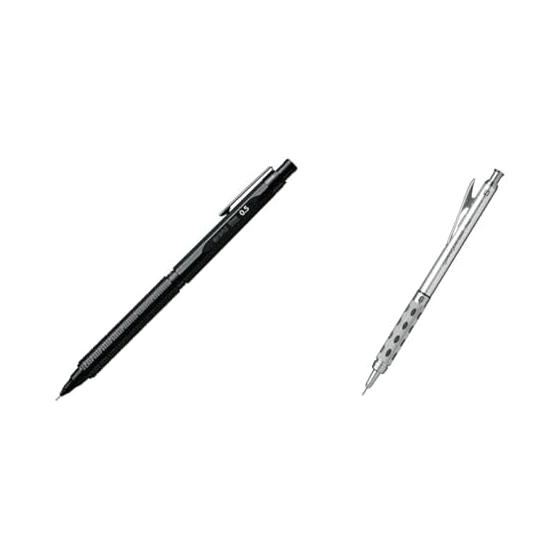 Механический карандаш Pentel OrenzNero 0,5 мм PP3005-A + Серебряный механический карандаш Pentel GraphGear 1000 0,5 мм - Механический карандаш с неломающимся стержнем,