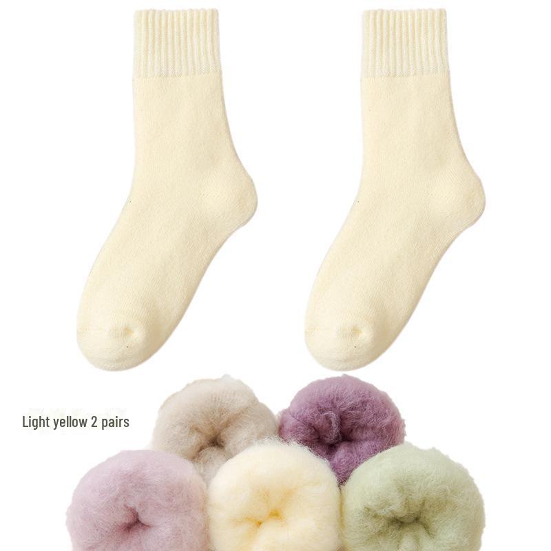 Женские флисовые носки Zhuji средней длины: Плотный, теплый бархат для осени/зимы — идеально подходит для сна и родов
