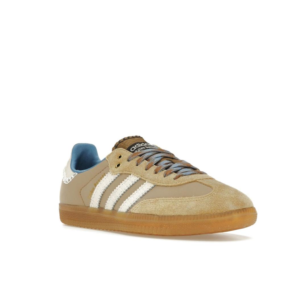 Wales Bonner x adidas Samba Нейлон Пустынный Белый Унисекс Кроссовки Коричневый Чудо-Белый Пепельно-Синий IH3261