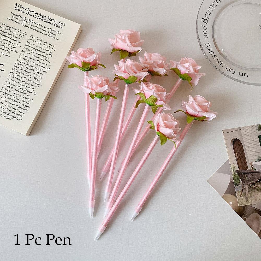 0,5 мм шариковая ручка с искусственным цветком, гелевая ручка с креативным дизайном и цветочным рисунком