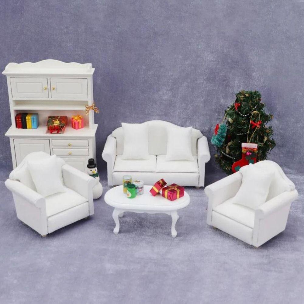 Cute 1:12 Dolls Sofa Pillows Set 8*6.5*7.5cm Miniature Doll House Accessories  Children Toys Gift