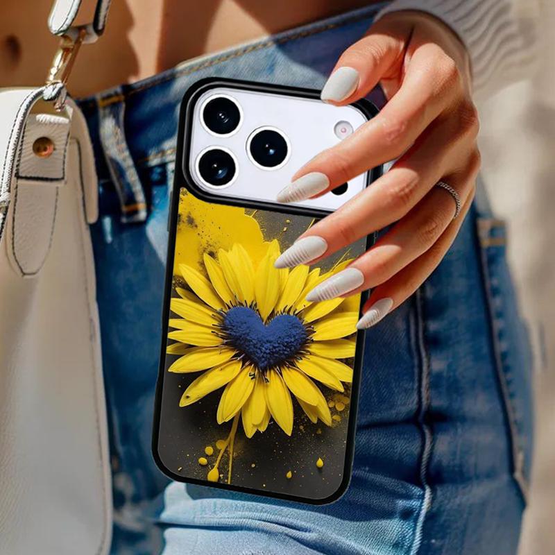 Красивый желтый подсолнух мягкий чехол для телефона для iPhone 17 Air 14 15 13 12 Max Чехол для Apple 14 15 16 16e 11 Pro Max Plus Coque