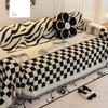 Chenille Black and White Chessboard Grid Sofa Cover One-Piece All-Inclusive Full Set Sofa Cushion Four Seasons Universal Sofa Towel