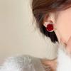 Анкара красные цветочные бусины серьги-гвоздики женские легкая роскошь высококачественный темперамент уникальные серьги новые популярные серьги