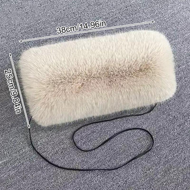1Pc Keep Warm Two-Sided Faux Fur Halter Thickening Plush Hand Warmer Double-deck Plush Fur