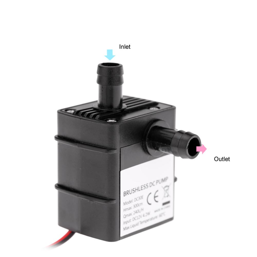 Decdeal -quiet 12V 4.8W Brushless Water Oil Pump Waterproof Submersible Fountain Aquarium Circulating 300LCelsiusH Lift 300cm