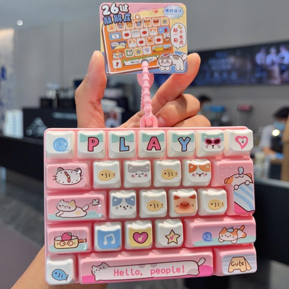 Clear Key Sounds Keyboard Keychain Pressable Keys Keyboard Toy Gifts