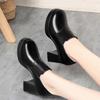 Deep Mouth Single Shoes For Women New Comfortable Work Women's Shoes Thick Sole High Heels Work Shoes Women's Leather Shoes