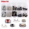 250pcs 10 Types Tact Tactile Push Button Micro Switch Car Remote Key Microswitch