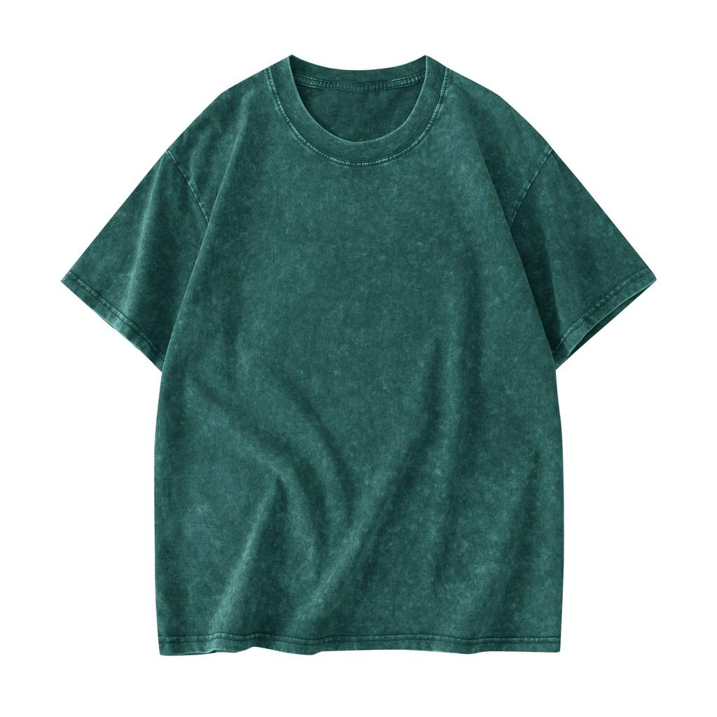 Adult T-shirt Casual Loose Solid Color Round Neck Pullover Short Sleeve T-shirt Top