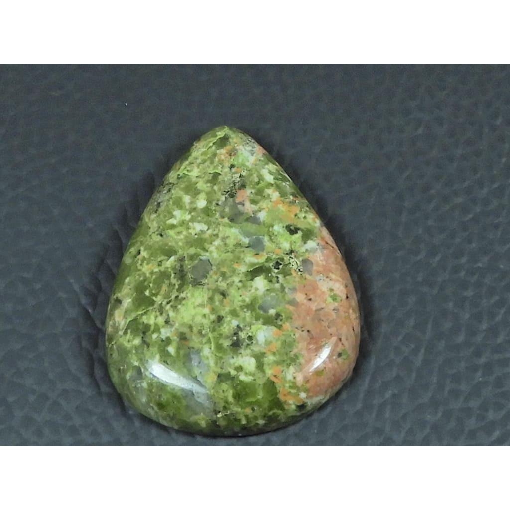 24X34X06MM Natural Unakite Jasper Pear Shape Cabochon Loose Gemstone 47Cts. G-398