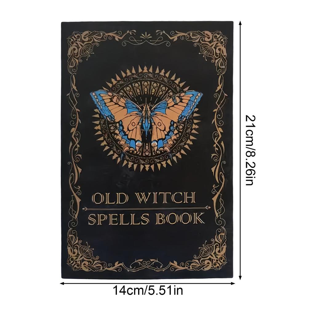 Witchcraft Spell Book Vintage Leather Look with Customizable Cover for Halloween Cosplay and RPG Blank Pages