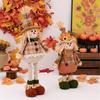 Thanksgiving Harvest Season Scarecrow Ornament Adjustable Doll Tabletop Decoration for Home Retractable Figurine