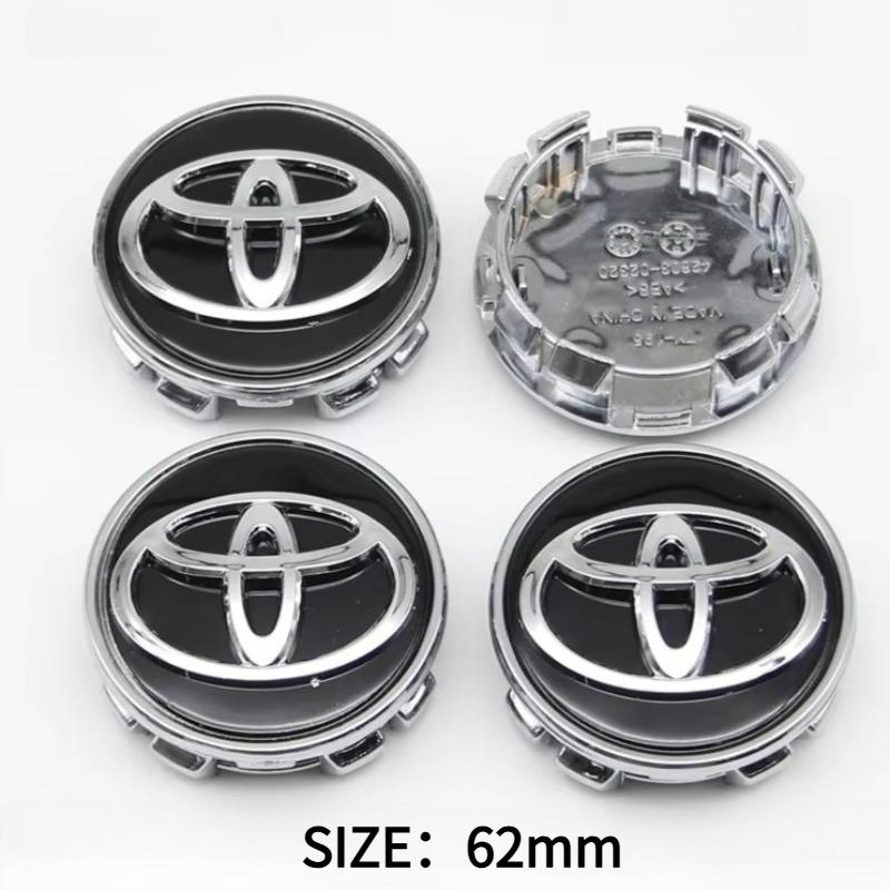 57mm 62mm ABS Chrome Wheel Center Hub Caps 4Pcs Set for Toyota Corolla RAV4 Camry Yaris C-HR Prado Prius Levin Car Accessories