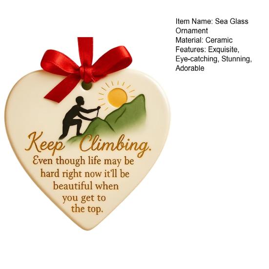 Sea Glass Art Christmas Ornament Handmade Sea Glass Bird/Tree/Turtle/Hot Air Balloon Hanging Ornaments for Xmas Tree Holiday Home Party Decor