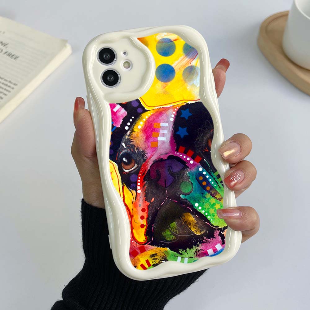 Чехлы для Samsung Galaxy A13 A53 A24 A14 Xiaomi Poco X5 Redmi 13C 12C 10C Huawei Honor 90 Lite A44 Мягкий чехол с эксклюзивным кремовым узором в виде собаки французского бульдога