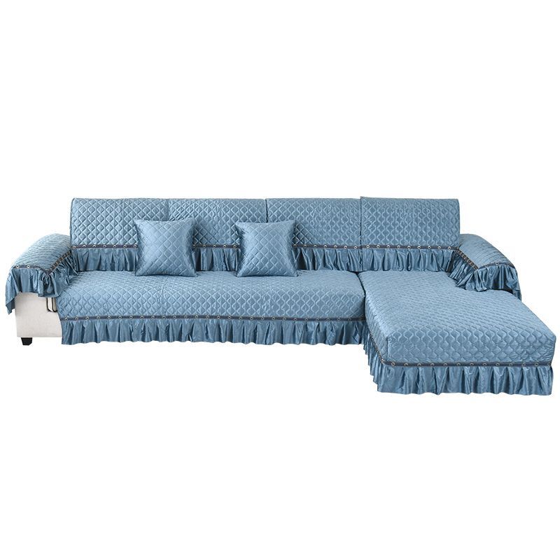 Роскошный золотой бархатный чехол для дивана для гостиной, однотонный грязеотталкивающий чехол для дивана, эластичная защитная подушка, 1-3 места, диванное полотенце