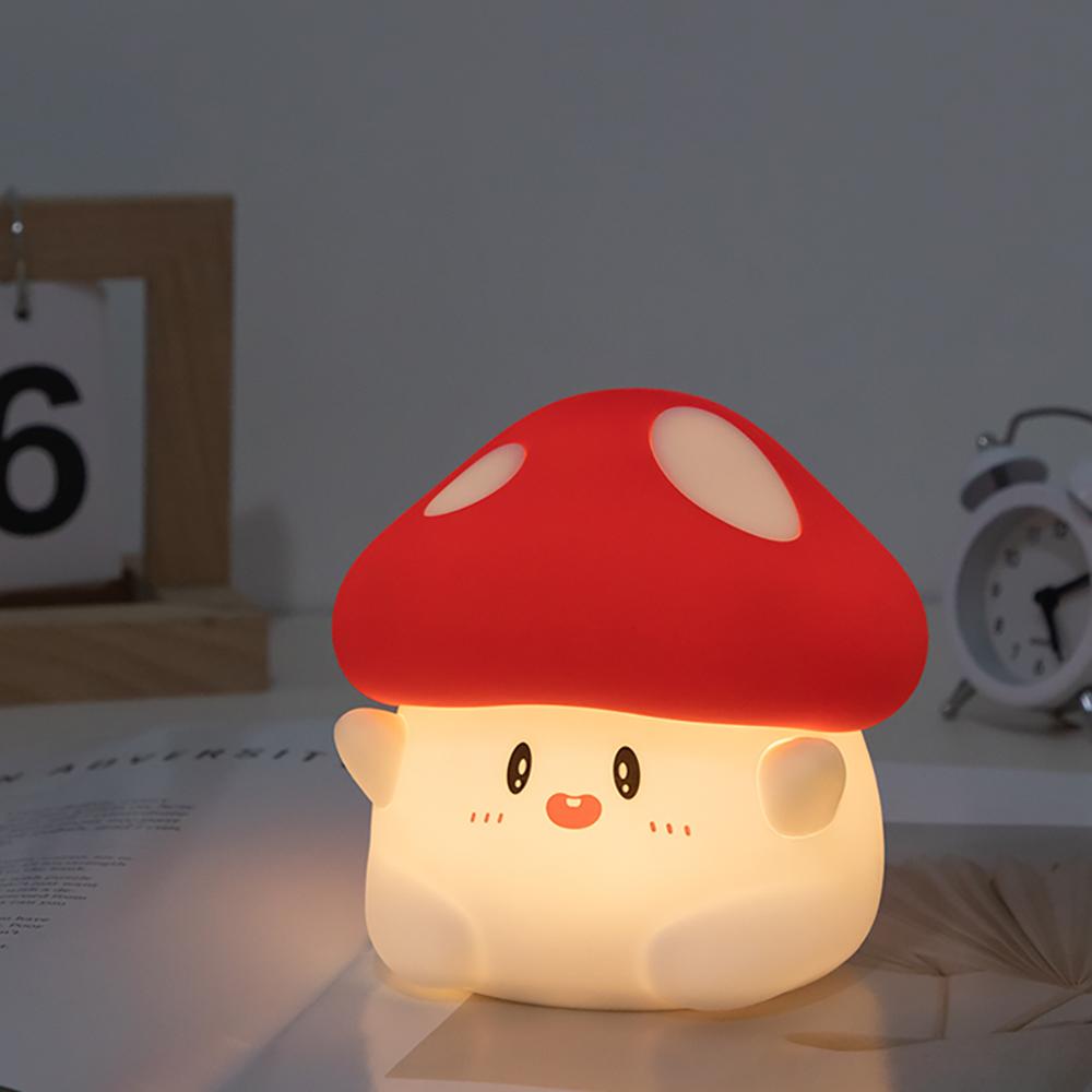 Cute Pumpkin Night Light Silicone Mushroom LED Sleeping Lamp Rechargeable Bedside Touch Nursery Nightlight For Kids Room